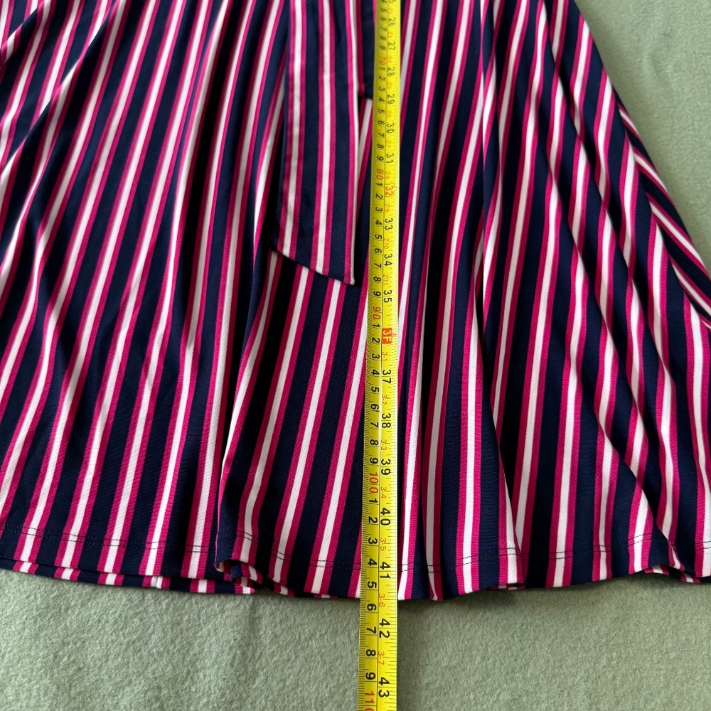 Lauren Ralph Lauren Women’s Multicolored Stripe Flare Short Sleeve Dress Size 16 - Picture 11 of 13
